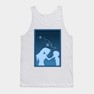 Romantic couple paper cut design at night Tank Top